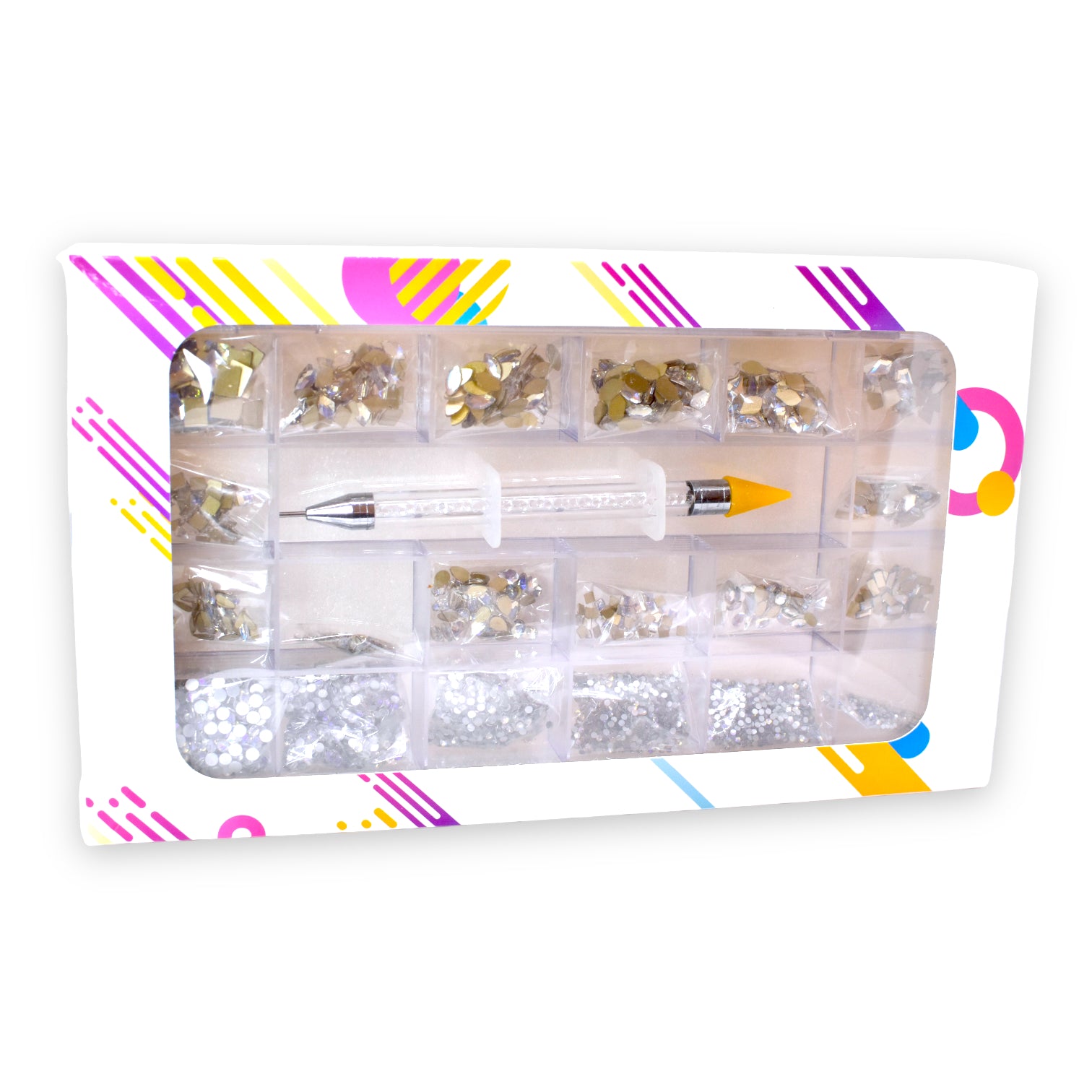 Nail Art Rhinestones Kit - Silver